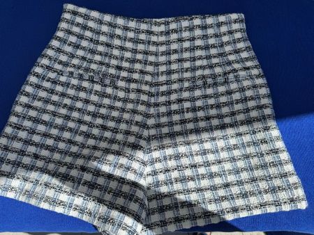 Short ZARA à carreaux bleus et blancs, taille M