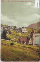 St. Moritz mit englischer Kirche - Litho
