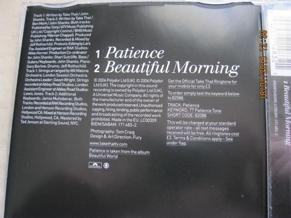 CDs: CD Take That Patience – Gebraucht aus Affoltern am Albis von Sabinezc 1