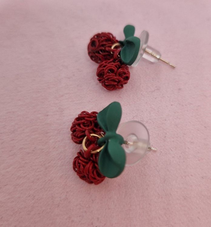 Orecchini pendenti & Orecchini a lobo: Schmuck rote Ohrringe in Kirsch-Form – Nuovo (secondo la descrizione) da Rotkreuz venduto da Carbone_Bijou-Shop 2