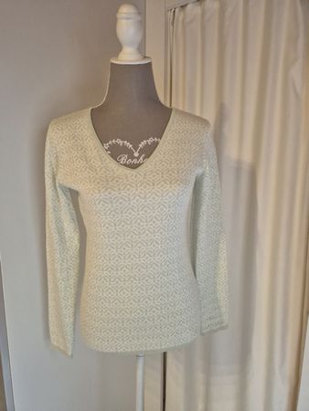 Damen Pullover Maxa hellgrün Muster V-Ausschnitt gut