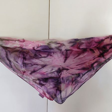 Leichtes Tuch, 100% Seide, Batik, Pink/Violett