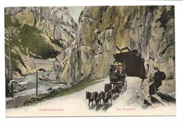 Gotthardstrasse (UR/TI) Urnerloch - Postkutsche - 1907