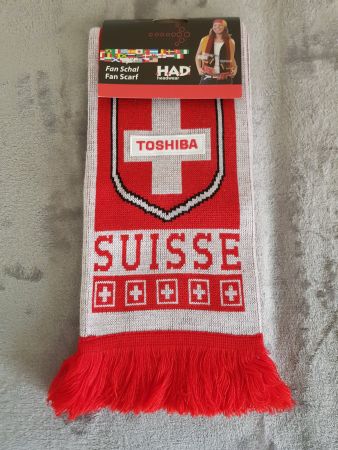Fanschal HAD Toshiba Schweiz rot weiss neu mit Etikett