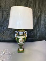 Grüne Vintage Lampe mit Goldakzenten, Top Zustand!