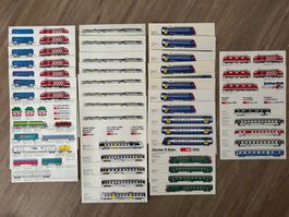25 Klebebogen SBB S-Bahn / Kolibri / Güter / Lokomotiven usw