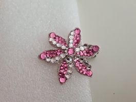 Haarspange Blume mit Swarovski  Steinen Rose,Crystal.