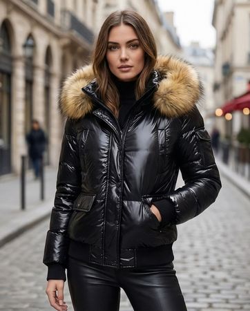 Doudoune WHITE GOOSE à Capuche Fourrure — Neuve — Taille L
