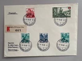1948 Geneve Nations Unies  mit Nr. 202/215/290/B38
