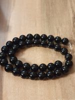 1 Strang natürliche schwarze Achat-Steinperlen 10 mm