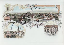 Gruss aus Dübendorf  -  (Litho-Ansicht um 1900)