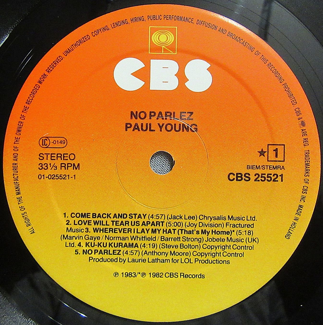 Dischi in vinile: Paul Young - No Parlez - LP ab CHF 5.00 – Usato da Auenstein venduto da Padabimbim 4