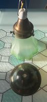 Lustre vintage en verre et embase laiton