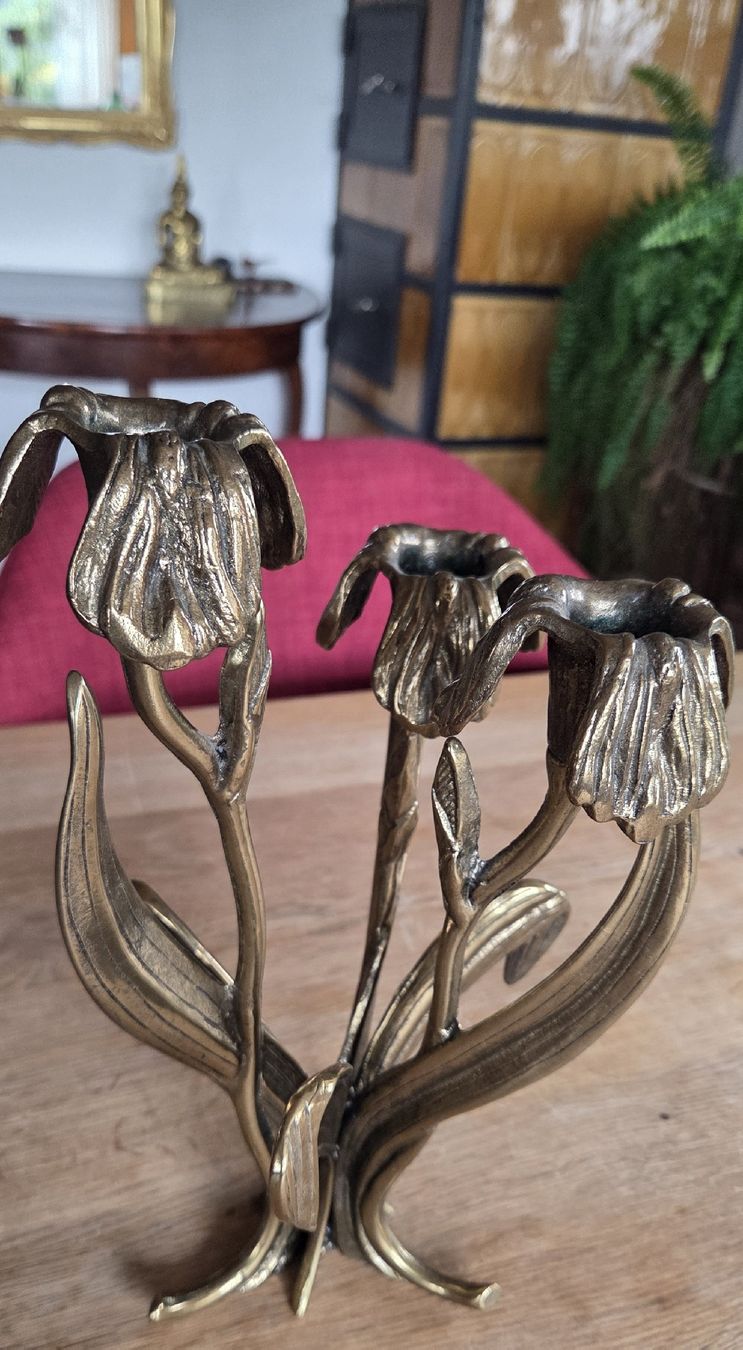 Portacandele: Vintage Kerzenständer, Messing Blumen – Usato da Rehetobel venduto da hobirot01 1