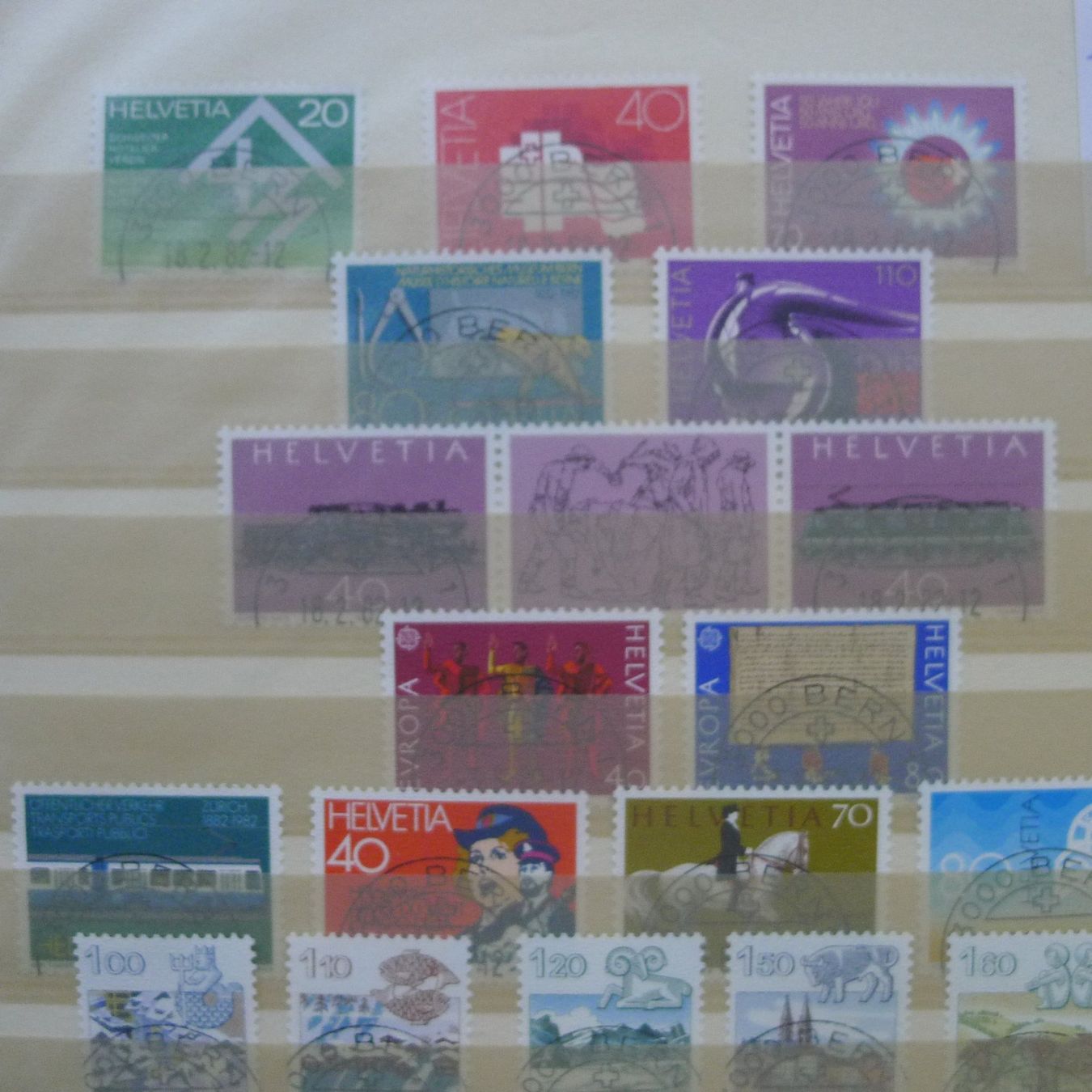 Tutti i francobolli: 1982-1994, Schweiz Sammlung mit ET-Halbmond-Stempel. – Usato da Sursee venduto da Luzernerraute 2
