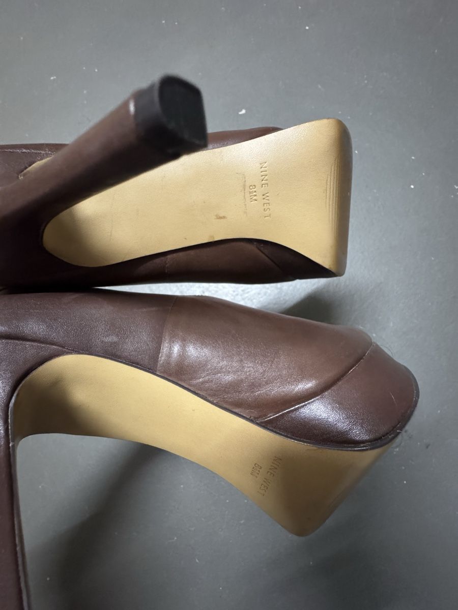 Scarpe da donna: Nine West platform stiletto heels, Brown Leather – Usato da Zürich venduto da alieacelina 5