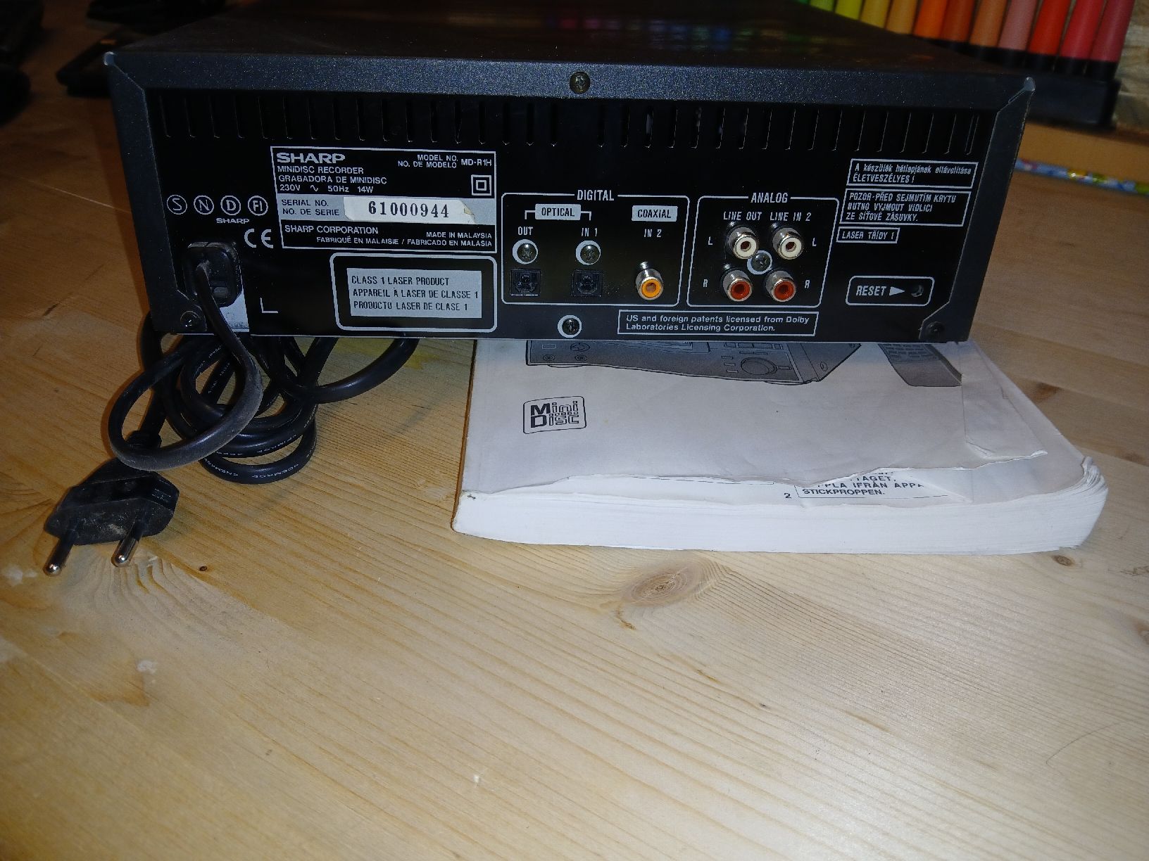 Minidisc: Enregistreur MiniDisc Sharp MD-R1 – Usato da La Chaux-de-Fonds venduto da miami-vice1985 2