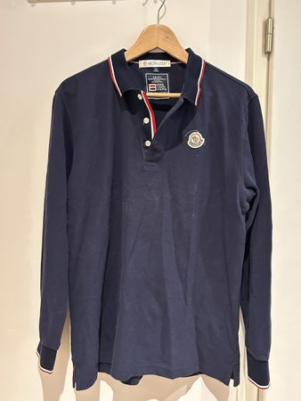 Polo manches longues MONCLER bleu marine taille XL