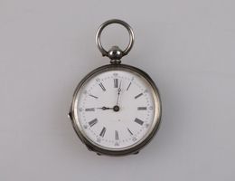 Vintage Taschenuhr versilbert Cylindre 8 Rubine defekt