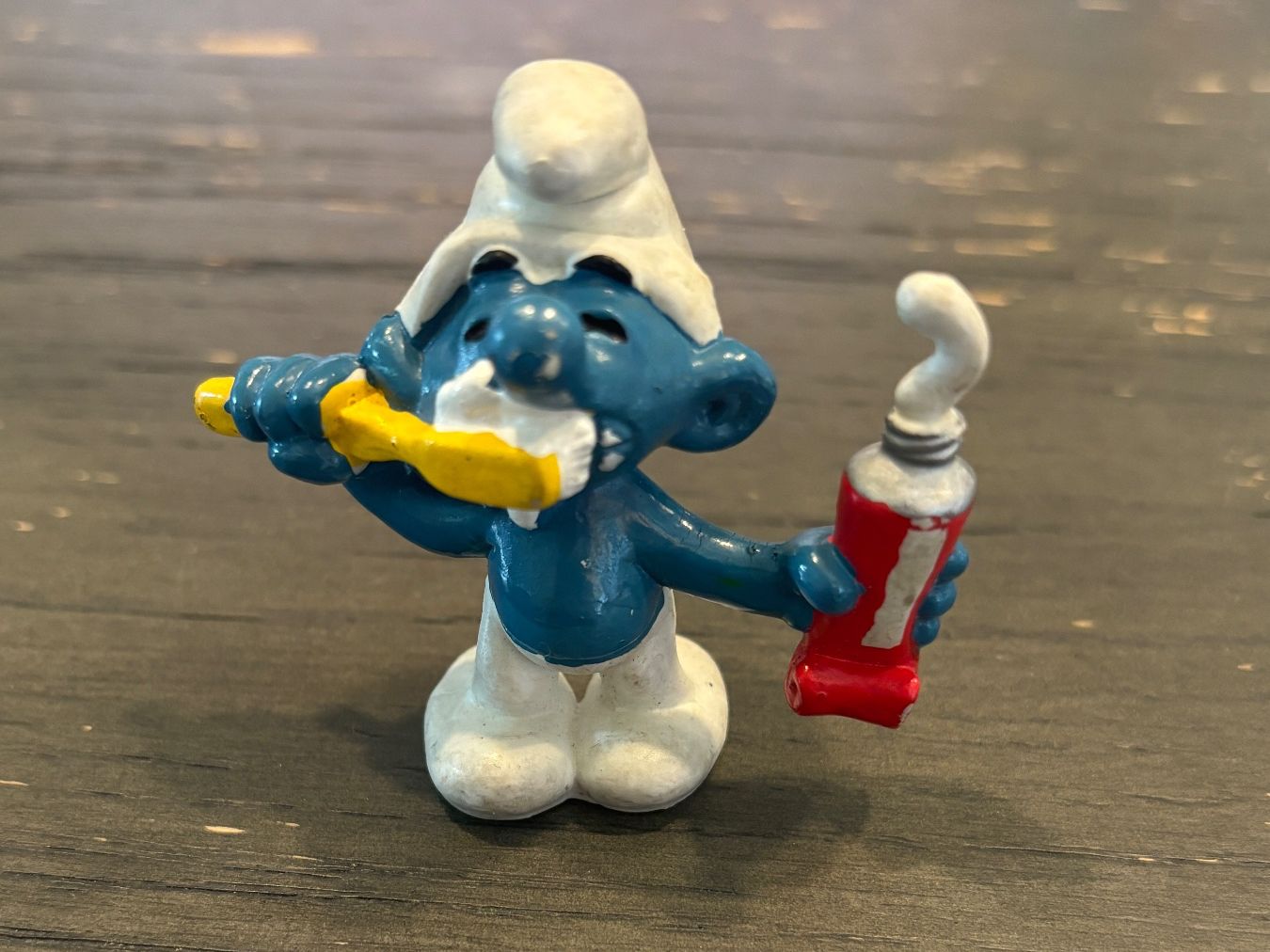Schleich Statuette: Peyo Schlumpf Schleich / Zahnbürste – Usato da wenslingen venduto da kulturseller