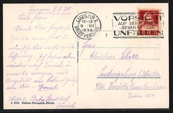Ansichtskarten: AK Luzern, Luzern und Pilatus, 1930 – Gebraucht aus Berlin von bartko-reher 1