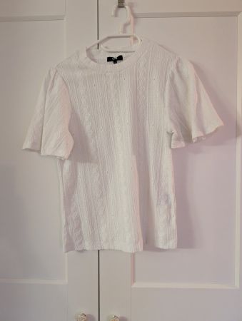 Damen T-Shirt von C&A, weiss in Grösse XS mit Muster
