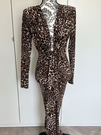 Damen Kleid Leo Muster Grösse Uneuwertig