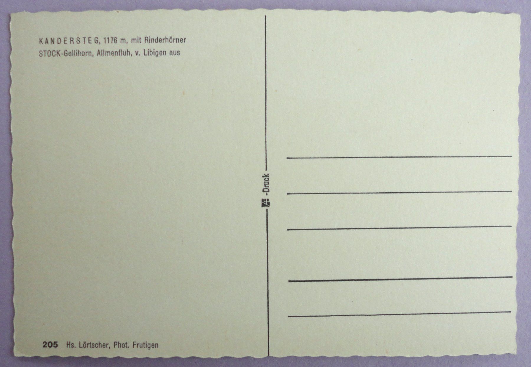 Cartoline postali: Kandersteg 1176 m – Usato da Fétigny venduto da Billy2miny 1