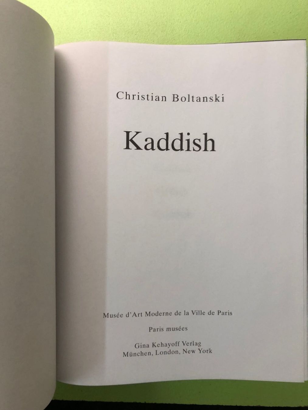 Libri: Christian Boltanski: Kaddish – Usato da Zürich venduto da allp 1
