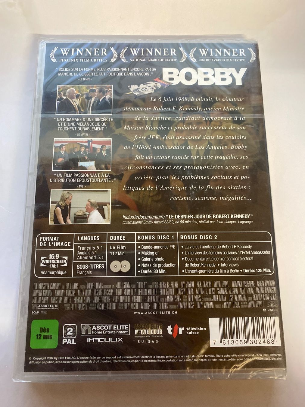 Tutti i DVDs: DVD - Bobby édition spéciale 2 disques - neuf – Nuovo e nell'imballaggio originale da Le Brassus venduto da cinema13 1