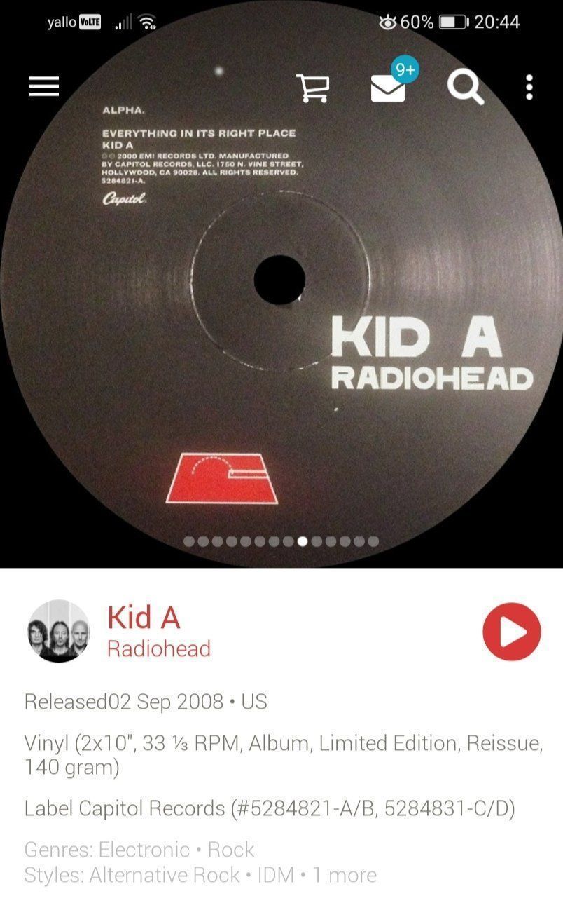 Dischi in vinile: Radiohead Kid A 10" 2008 reissue 140g – Usato da Zuerich venduto da Culoshaker 2