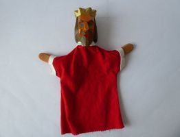 Decor Handspielpuppe König, Holz, Stoff, 31,5cm