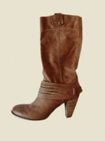 Braune Lederstiefel mit Absatz, Grösse 40 Marke Vero Cuoio
