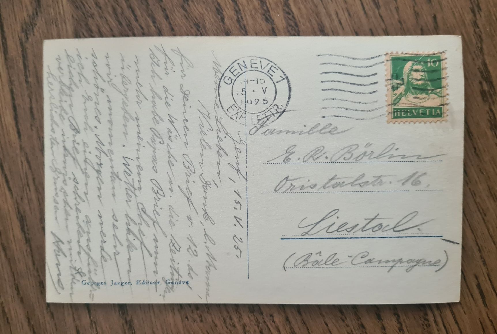 Cartoline postali: Genève Pont du Mont Blanc 1925 – Usato da Ebikon venduto da Donar50 1