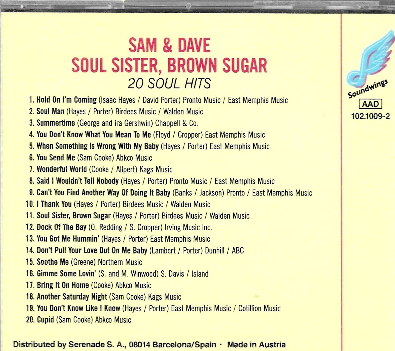 CDs: Sam & Dave - Sous Sister, Brown Sugar 20 Soul Hits – Gebraucht aus Savagnier von Ne2065 1