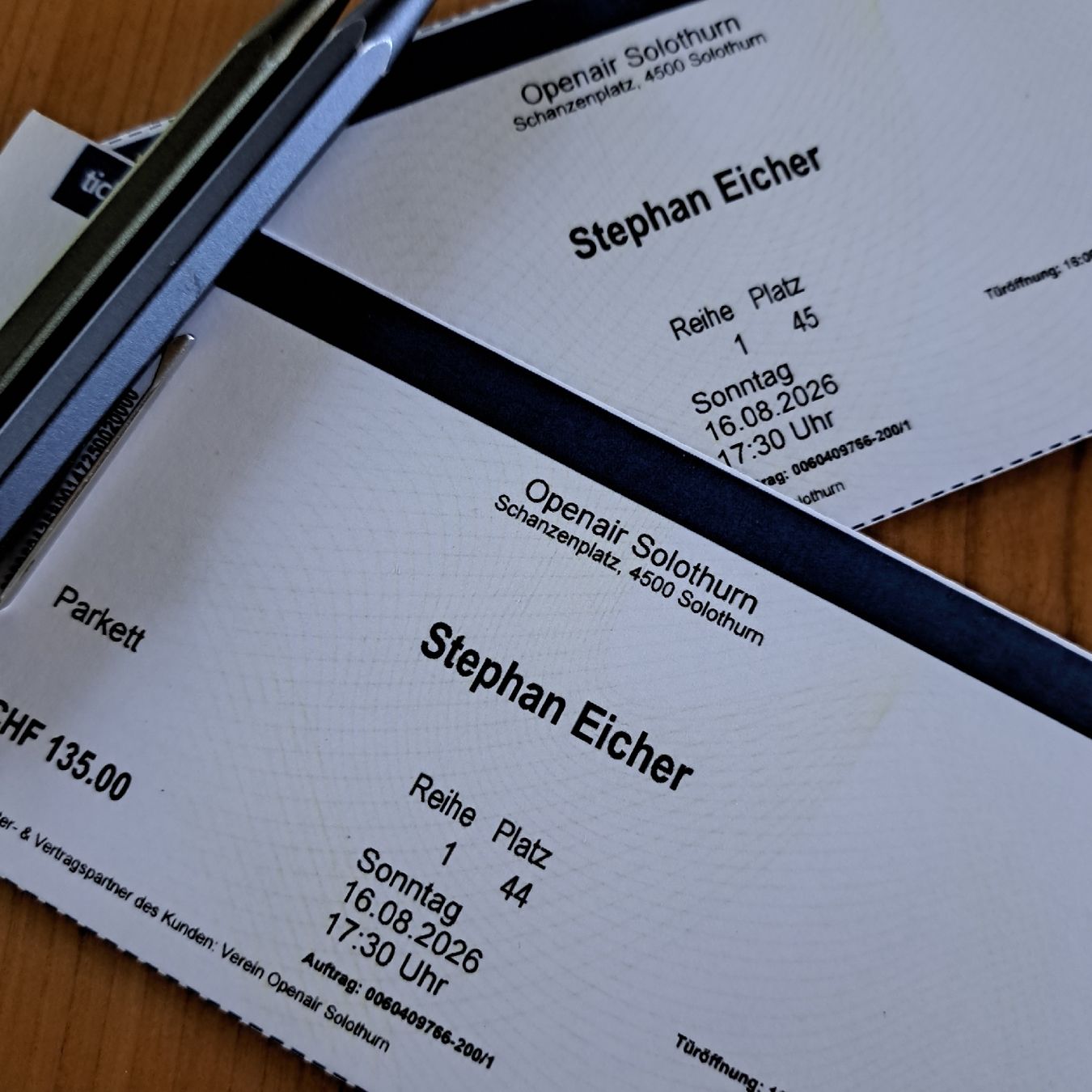 Billets: Openair Solothurn / Stephan Eicher, 16.08.26 – Neuf avec emballage d'origine à Niederönz par Suna20