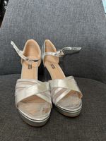 Silberne Plateau-Sandalen Gr. 41 Sommer-Fete-Schuhe 👠