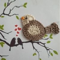 1 Stück Vogel Spatz (L) gehäkelt , crochet, uncinetto 761