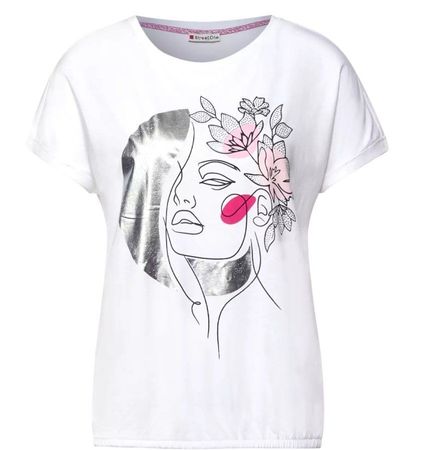 Street One T-Shirt Shirt kurzarm Folienprint 46 XXL 44 XL