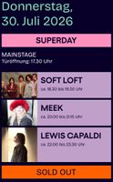 1x LEWIS CAPALDI, 30. Juli 2026, Stars in Town, Schaffhausen