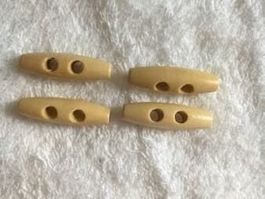 4 Natur Holz Knöpfe Aufnäher Näh Knopf annähen oval  OVP