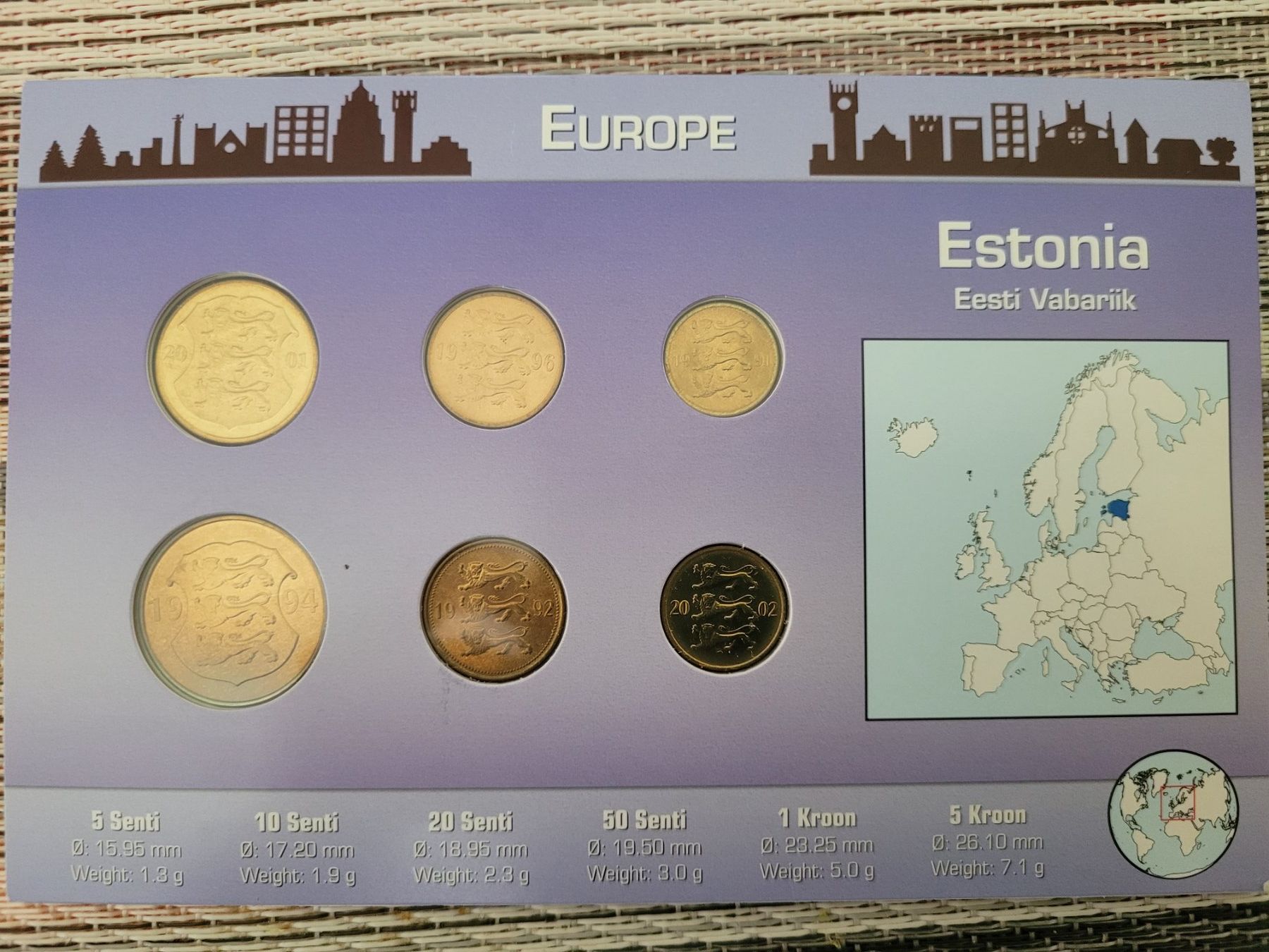 Tutti le monete: Estonia Münzenset – Nuovo e nell'imballaggio originale da Suhr venduto da Fritz28