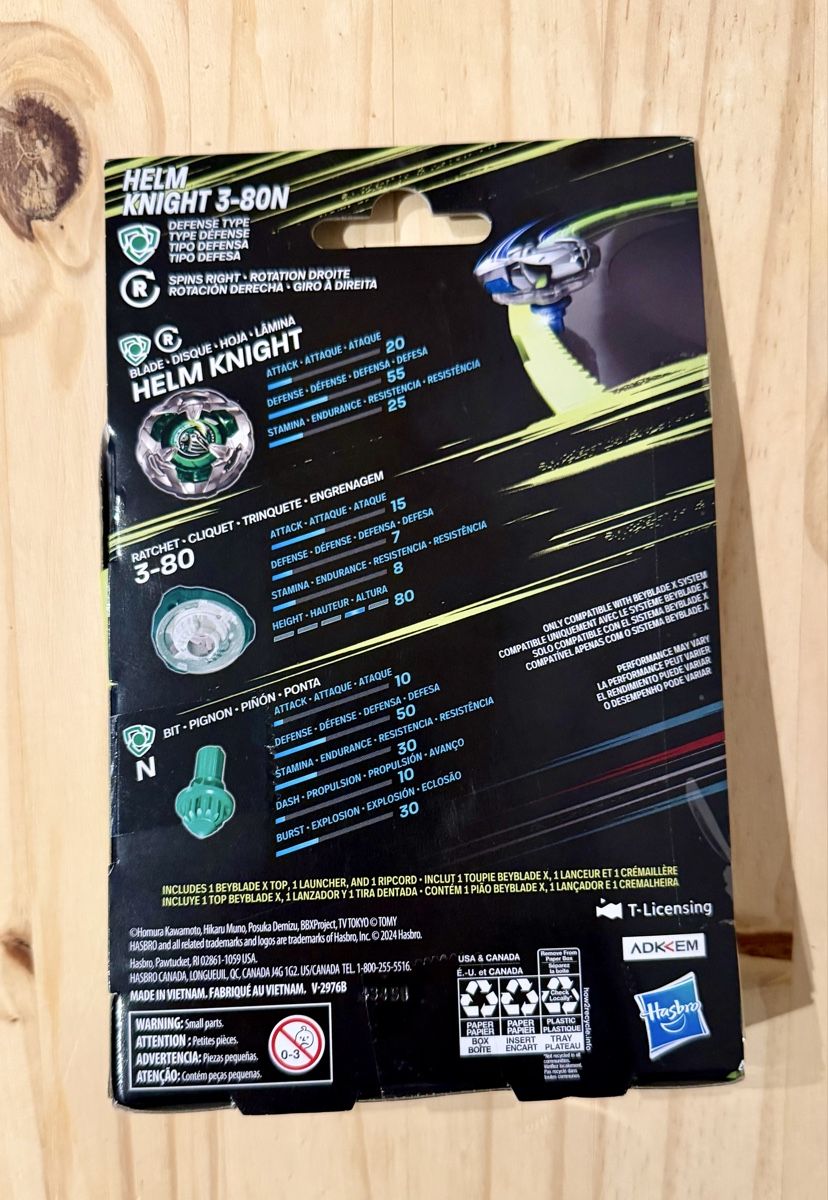 Hasbro Giocattoli: Beyblade X Helm Knight 3-80N Startet Pack Kreisel & Launcher – Nuovo e nell'imballaggio originale da Oberembrach venduto da theZaz 1