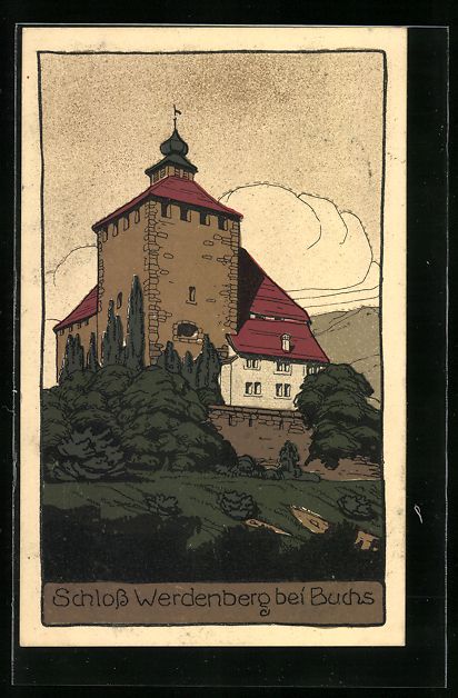Cartes postales: Steindruck-AK Buchs, Schloss Werdenberg – D'occasion à Berlin par bartko-reher