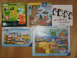 Diverse Kinderspiele und -bücher ab 2 bis 3 Jahren