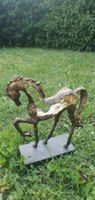 Sculpture de cheval stylisée alu doré, L28cm X H32cm, Neuf!!