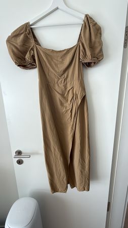 Sommerkleid Khaki mit Puffärmeln, Grösse 36, Top Zustand!