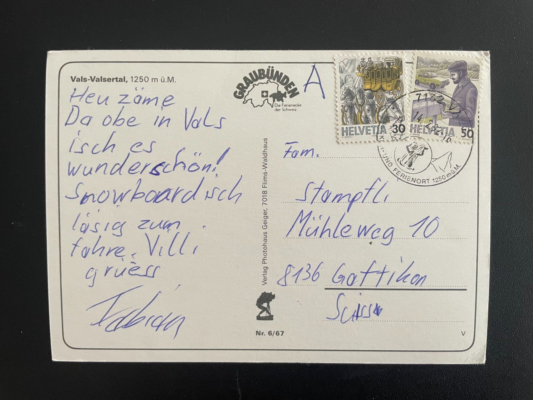 Cartoline postali: AK GR Vals-Valsertal – Usato da Thal venduto da Danny82 1
