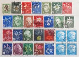 PRO JUVENTUTE: Des timbres oblitérés des anéees 1925 à 1964