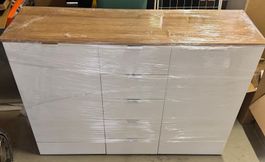 Hochwertiges Livique Sideboard / Kommode – Weiss & Holzoptik